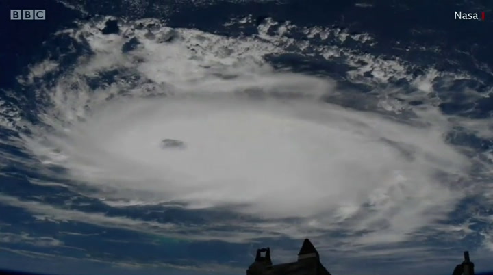 El huracán Dorian visto desde la Estación Espacial Internacional - Fuente: BBC