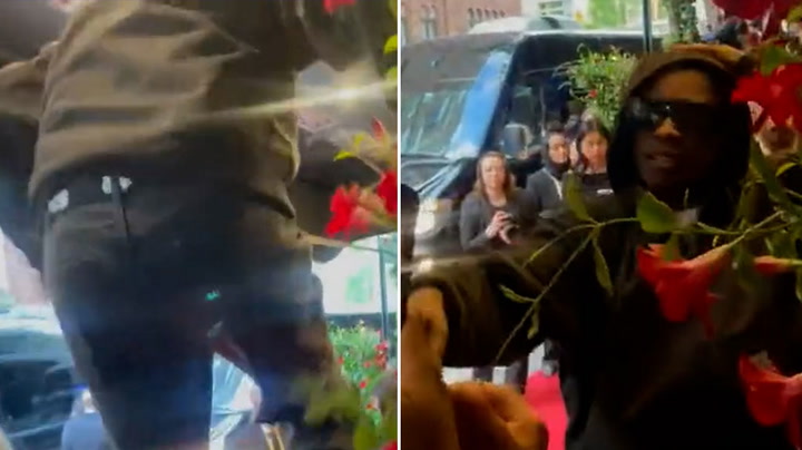 A$AP Rocky jumps through crowd to get to Met Gala hotel