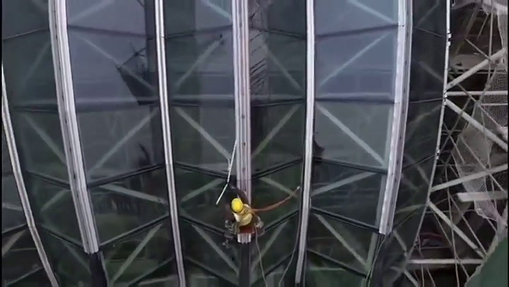 Vista aérea de The Crystal, el gigantesco edificio chino - Fuente YouTube