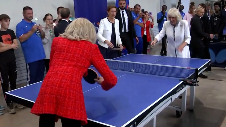 Queen Camilla enjoys game of ping pong with Brigitte Macron Lifestyle Independent TV