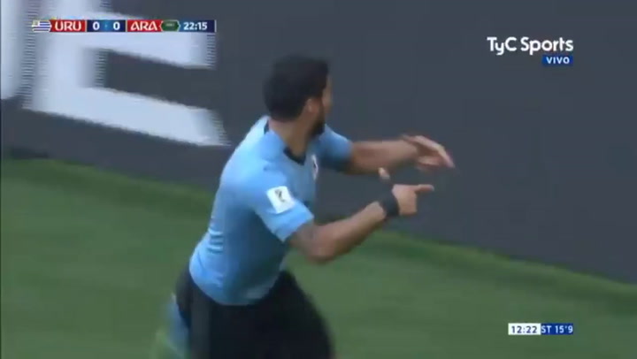 El gol de Suárez ante Arabia Saudita - Fuente: TyC Sports