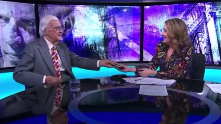 Lord Baker's phone rings four times during Newsnight appearance