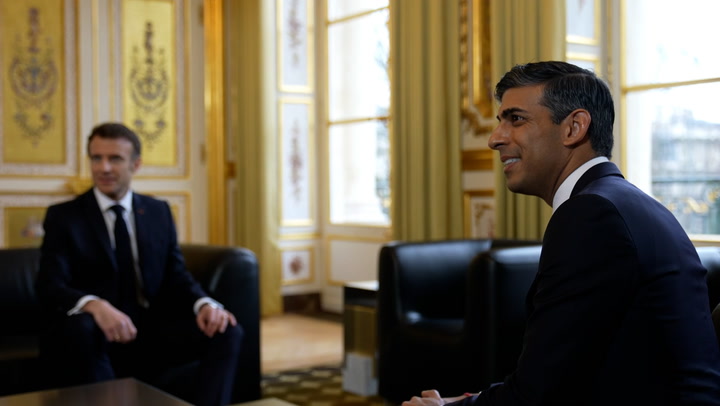 Rishi Sunak meets Emmanuel Macron in Paris for talks on Channel migrant crossings