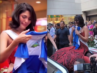 Sheynnis Palacios llora al ver bandera nicaragüense