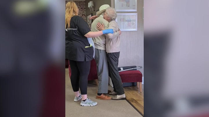 Elderly couple separated for months by Covid-19 reunite
