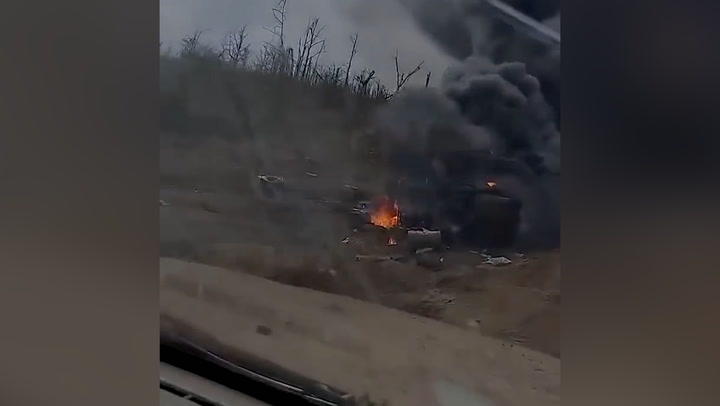 British Challenger 2 tank hit in Ukraine