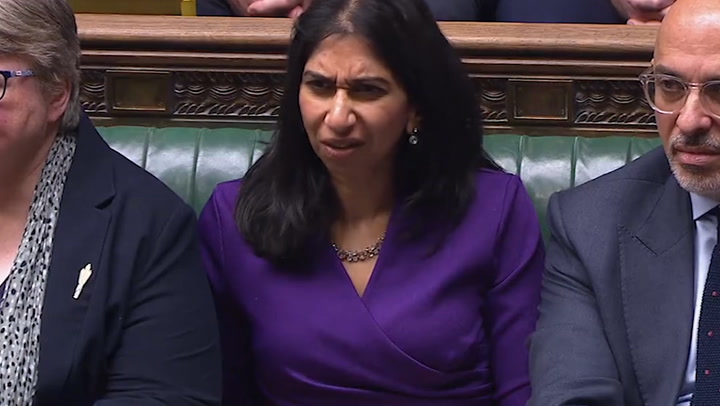 Scowling Suella Braverman told she's 'broken the law' in furious PMQs  attacks - Mirror Online