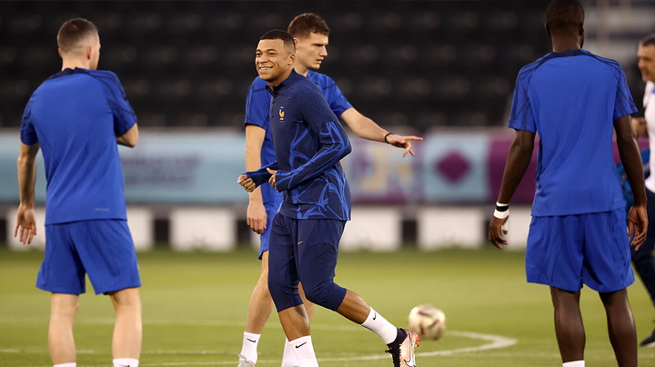 Reigning champions France train ahead of World Cup final clash with Messi's Argentina