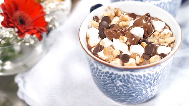 Varm choklad med nutella och marshmallows