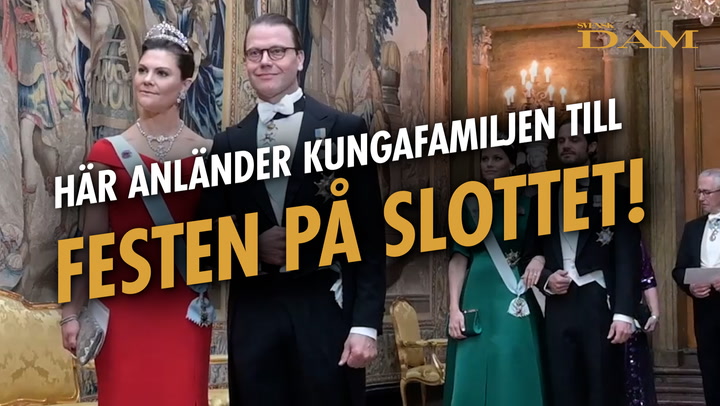 WOW! Här anländer kungafamiljen till festen på Kungliga slottet – se filmen