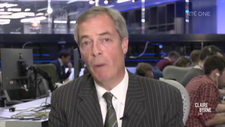 RTÉ’s Claire Byrne challenges Nigel Farage over his knowledge of Ireland