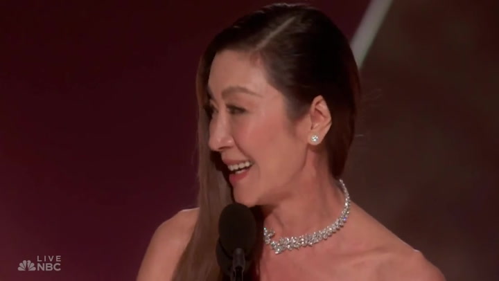 Golden Globes winner Michelle Yeoh refuses to rush acceptance speech