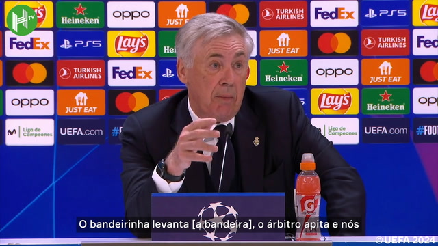 "O árbitro apitou e nós paramos", diz Ancelotti sobre lance polêmico no Bernabéu