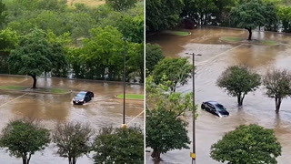 Driver carried away by creek after steering straight into Texas floods