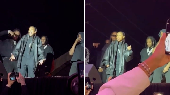 North West sings with Kanye in stage debut in Miami
