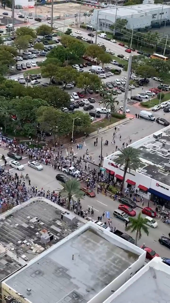 Los festejos de argentinos en Miami captados desde las alturas