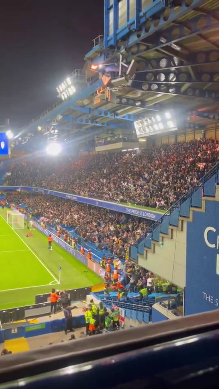 Un hincha del Leeds cayó desde la tribuna superior mientras celebrara un tanto ante el Chelsea