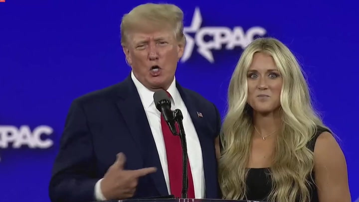 Trump pulls Lia Thomas critic onstage vowing to 'keep men out of women's sports'