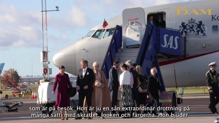 Här anländer drottning Máxima till Sverige – Victoria tar emot
