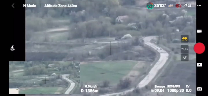 Un dron destruyó a un tanque ruso y asesinó a soldados que estaban haciendo un picnic