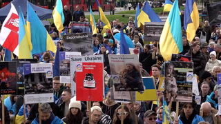 Protesters gather in London to mark second anniversary of Ukraine war