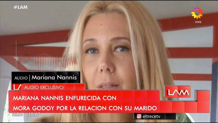 El audio de Mariana Nannis: 'La voy a cagar a trompadas'. Fuente: Eltrece-