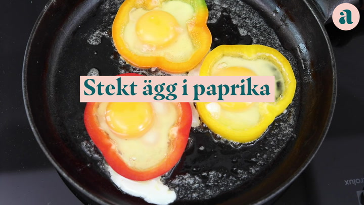 Stekt ägg i paprika