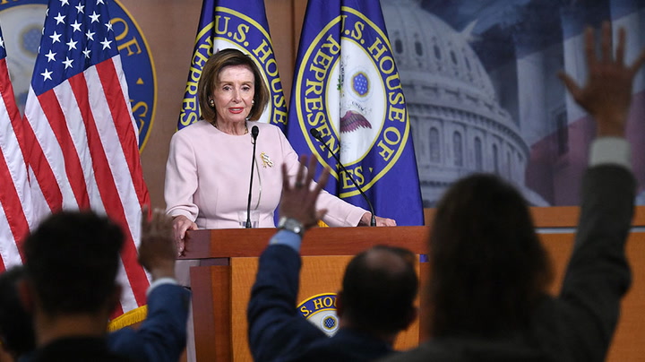 Watch live as House Speaker Nancy Pelosi briefs reporters