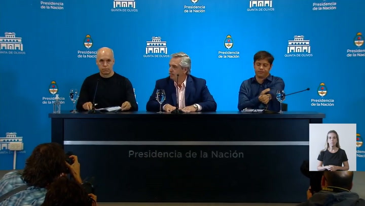 Conferencia completa de Fernández, Rodríguez Larreta y Kicillof