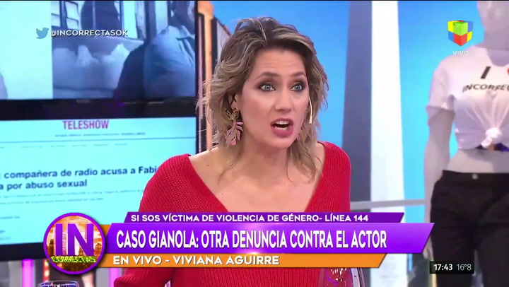Viviana Aguirre denunció a Fabián Gianola por abuso sexual - Fuente: Twitter Incorrectas