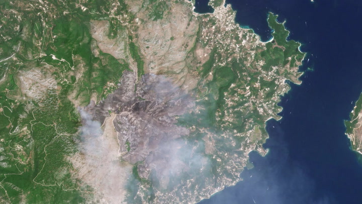 Greece wildfires seen from space in shocking satellite images