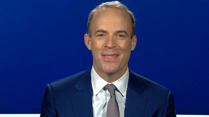 Dominic Raab laughs after presenter asks if Nadhim Zahawi will still be MP in a month time