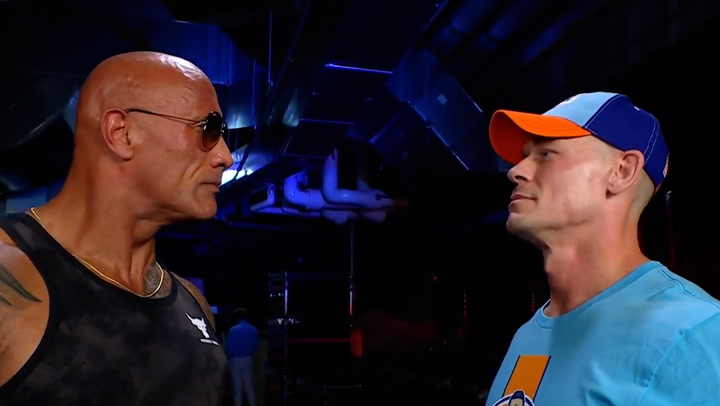 The Rock comes face to face with John Cena in WWE comeback