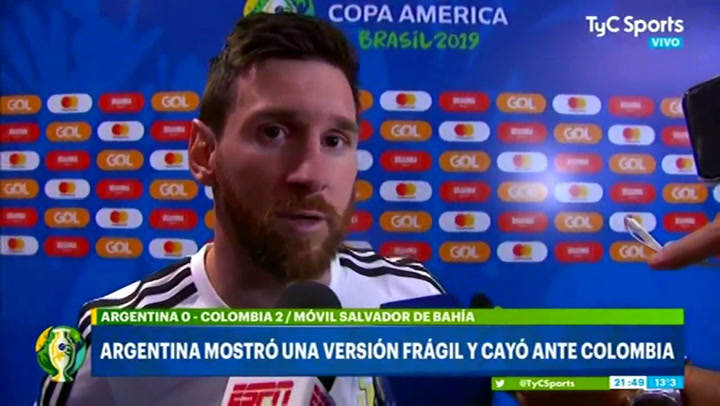 Copa América: tras la derrota en el debut, Messi habló con la prensa - Fuente: TyC Sports