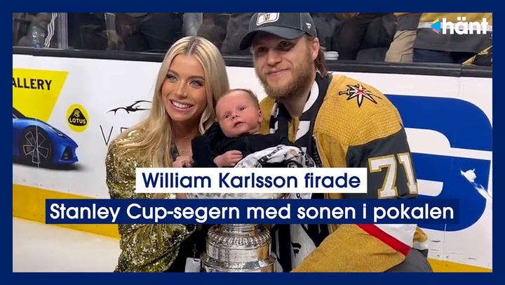 William Karlsson firade Stanley Cup-segern med sonen i pokalen