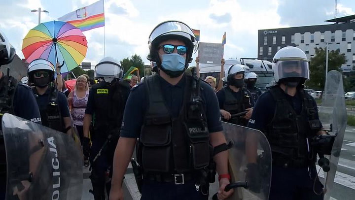 Polish activists hold LGBT rights march