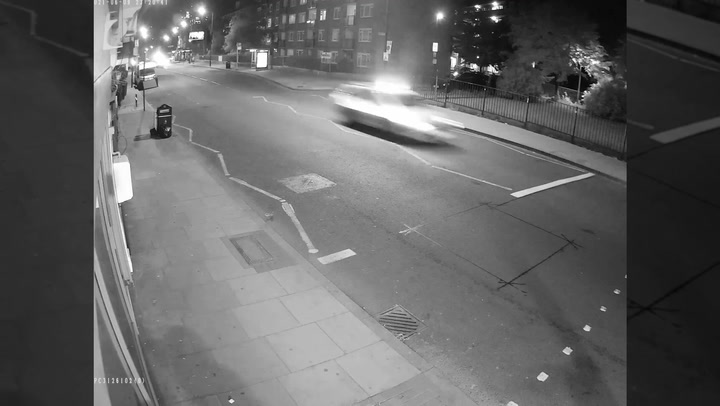 Police officer caught speeding on CCTV seconds before crashing into woman