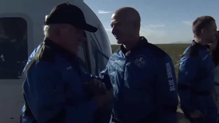 William Shatner thanks Jeff Bezos after being launched into space