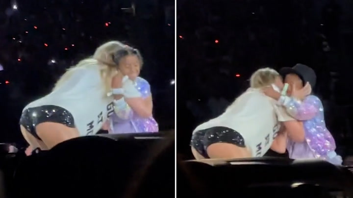 Taylor Swift hugs Kobe Bryant's daughter at Los Angeles concert