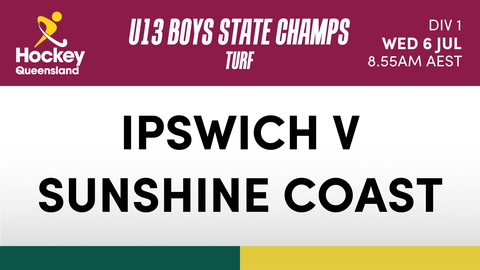 6 July - Hockey Qld U13 Boys Sc - Ipswich V Sunshine Coast