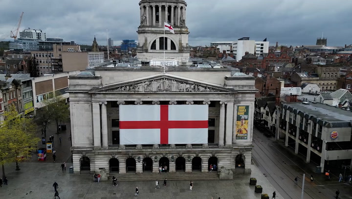 Giant St George's flag claimed to be largest in country flies in Nottingham