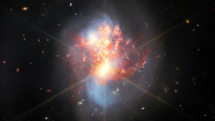 James Webb shares pair of merging galaxies