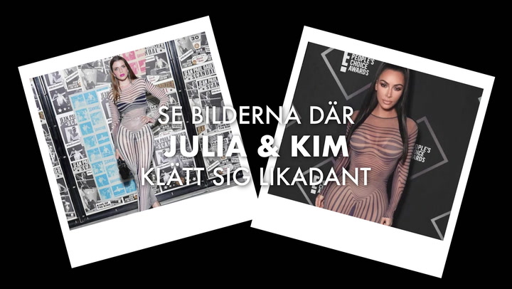 Se bilderna där Julia Fox och Kim Kardashian klätt sig likadant