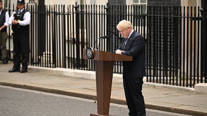 Boris Johnson announces he will serve as caretaker until PM successor appointed