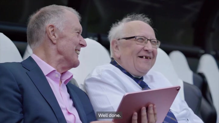 Sir Geoff Hurst teaches tech skills to football-loving care home resident