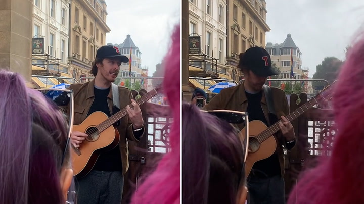 Hozier surprises fans with busk at Brighton Pride 50th anniversary