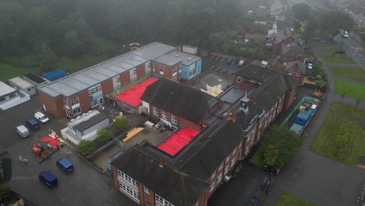 Drone footage shows Sheffield primary school built with dangerous concrete