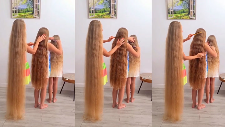 Real-life Rapunzel with 6ft-long hair reveals her daughters also have  iconic locks - Daily Star