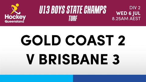 6 July - Hockey Qld U13 Boys Sc - Gold Coast 2 V Brisbane 3