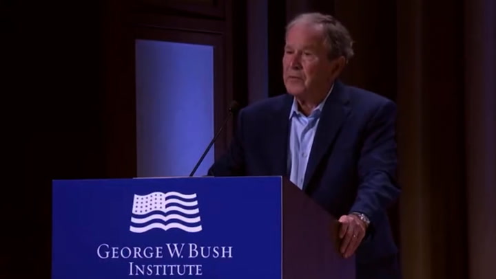 George Bush confuses Ukraine for Iraq as he condemns Putin’s invasion in speech